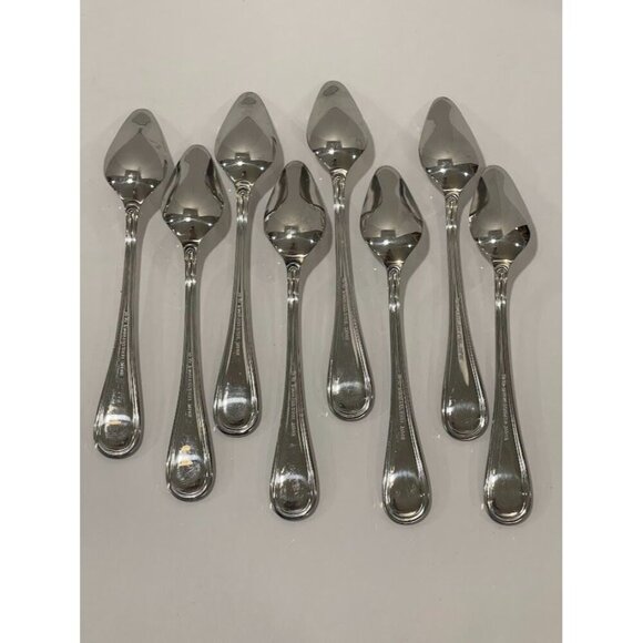 Set Of 8 Vintage Serrated edge citrus Oneida Stainless Steel Demitasse Spoons 4. - Picture 1 of 15